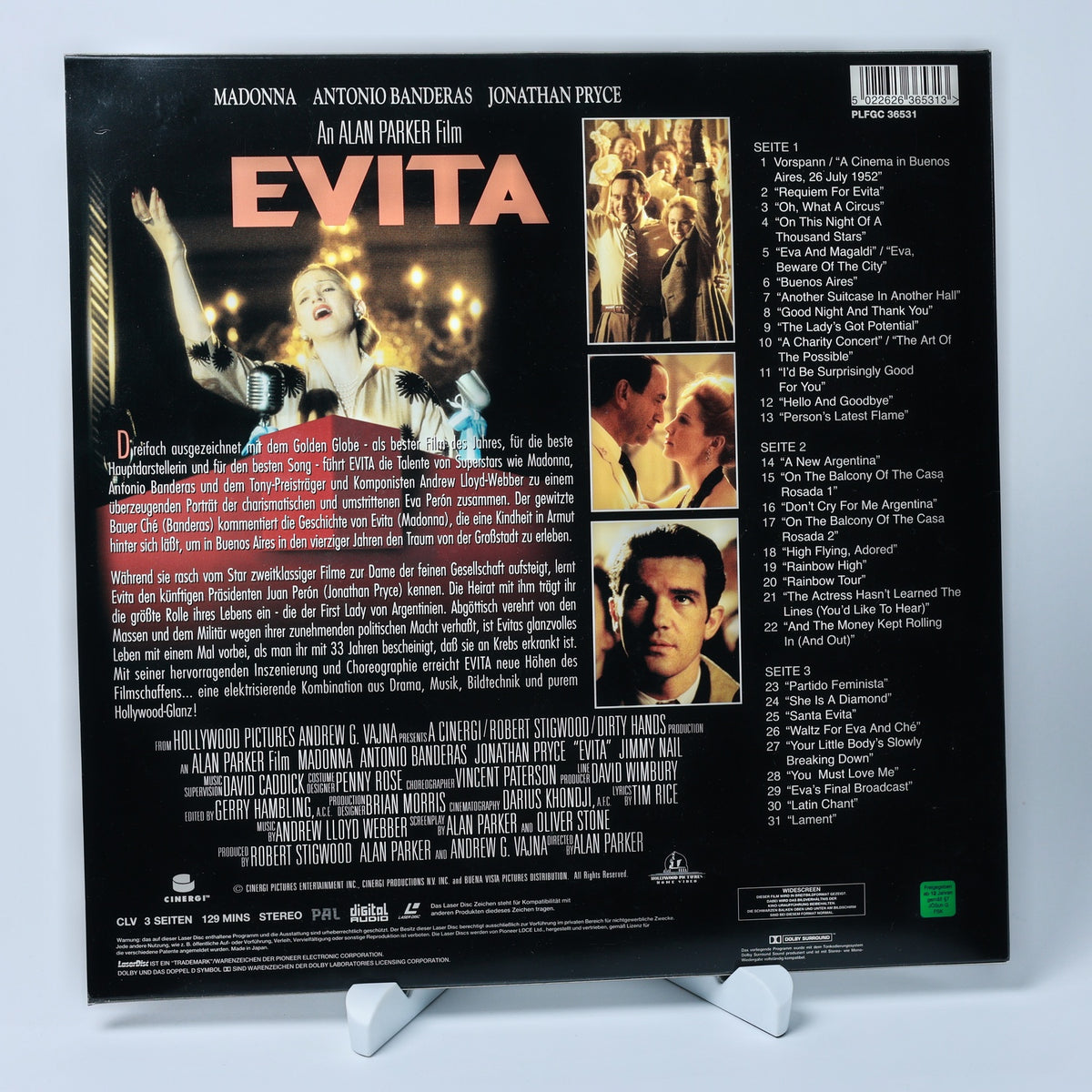 Evita - Widescreen Edition - 1997 - Alan Parker - LaserDisc - Zustand Sehr Gut