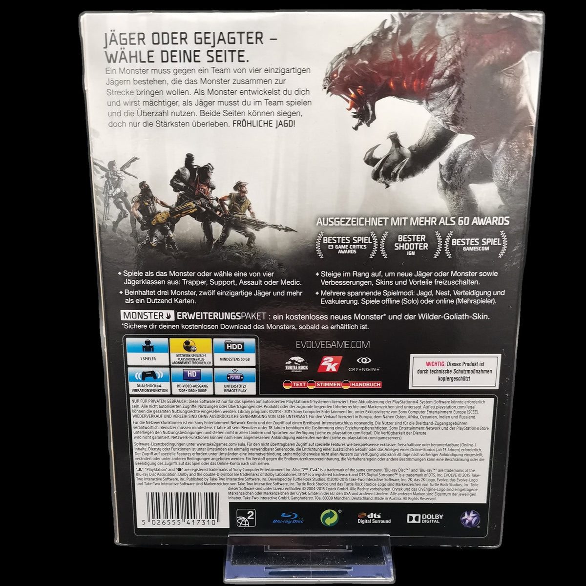 Evolve - Playstation 4 PS4 - CiB - PAL - deutsch - Shooter - Gebraucht