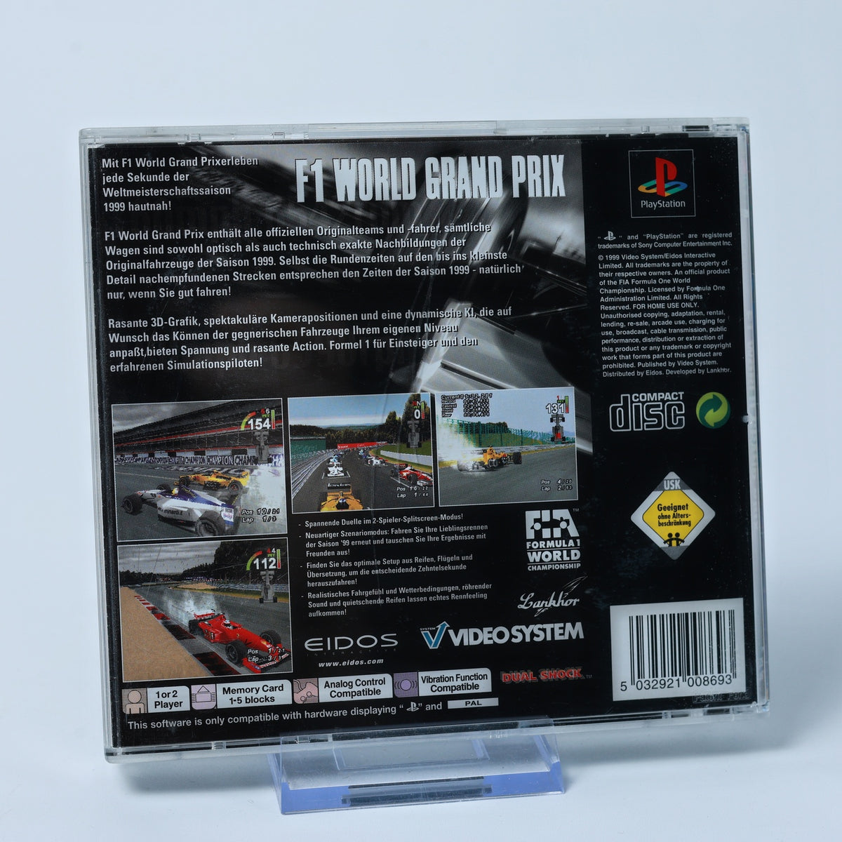 F1 World Grand Prix - Playstation PS1 - CiB - PAL - Deutsch - Zustand Sehr Gut