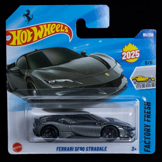 Ferrari SF90 Stradale - Mattel - Factory Fresh - 1/64 - Sportwagen - Grau - Neu