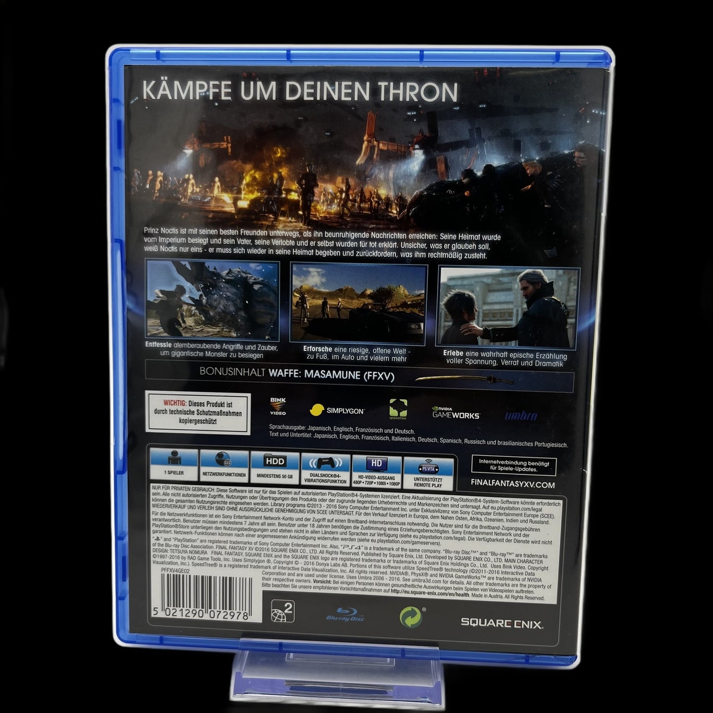 Final Fantasy XV - Playstation 4 - Complete in Box - PAL - deutsch - Gebraucht