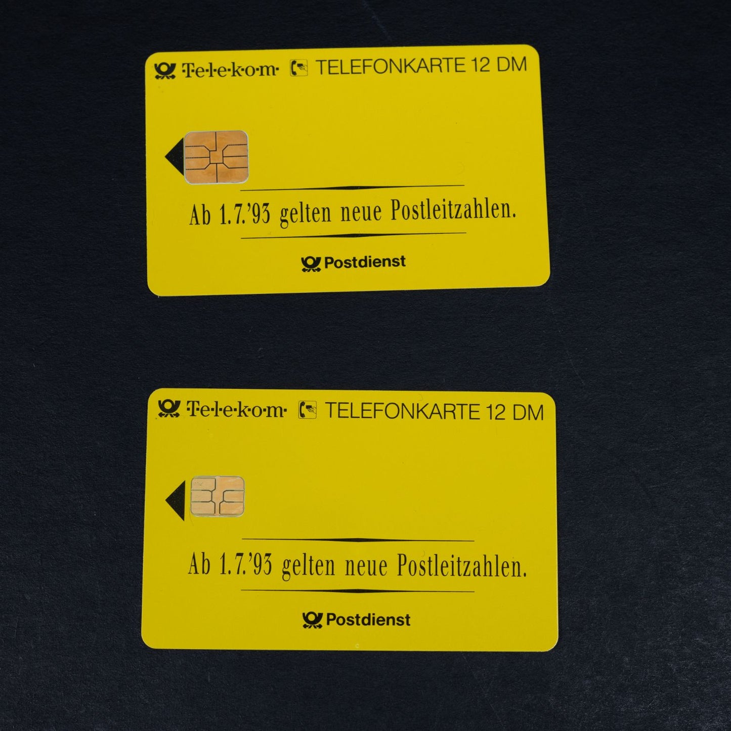 Fünf ist Trumph - 2x Postdienst Telefonkarte 1993 - Neue Postleitzahlen