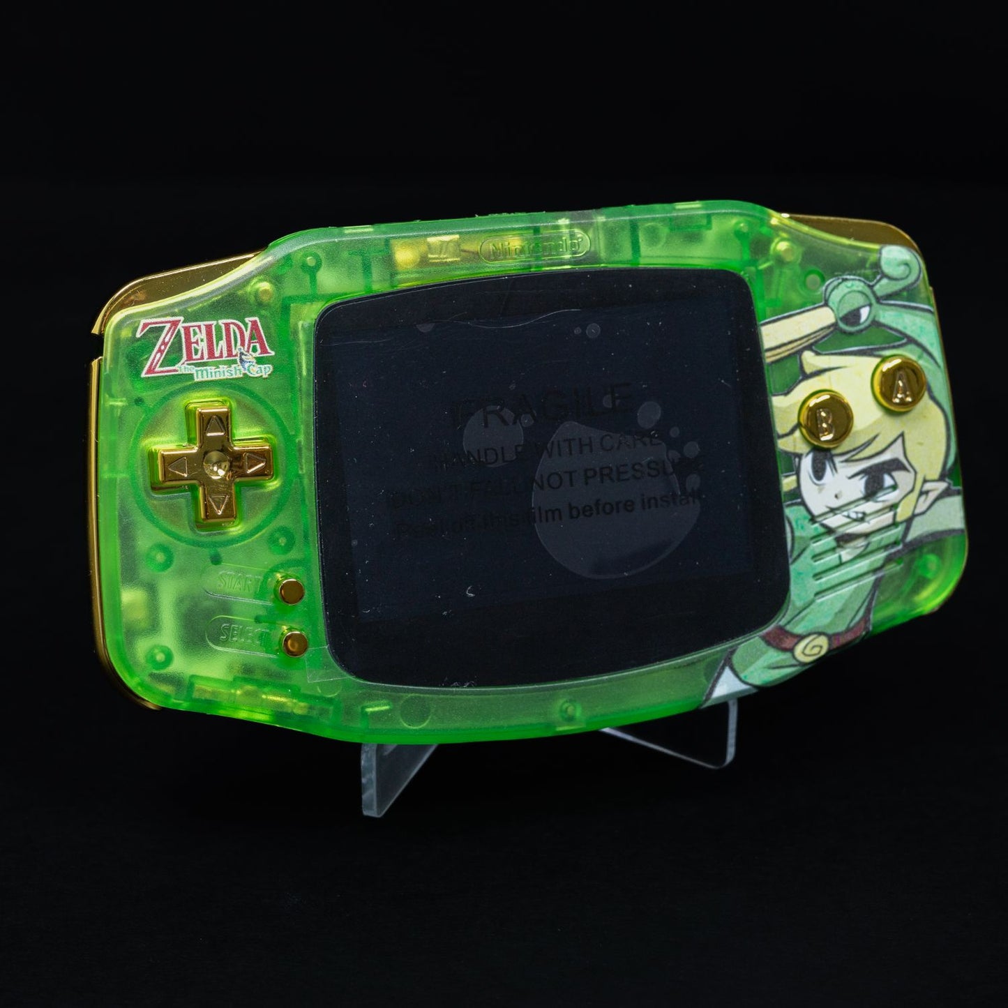 Game Boy Advance - Refurbished - Zelda Reshell + neues Display mit OSD Menü