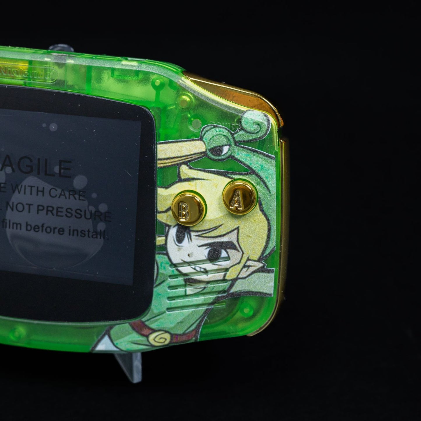 Game Boy Advance - Refurbished - Zelda Reshell + neues Display mit OSD Menü