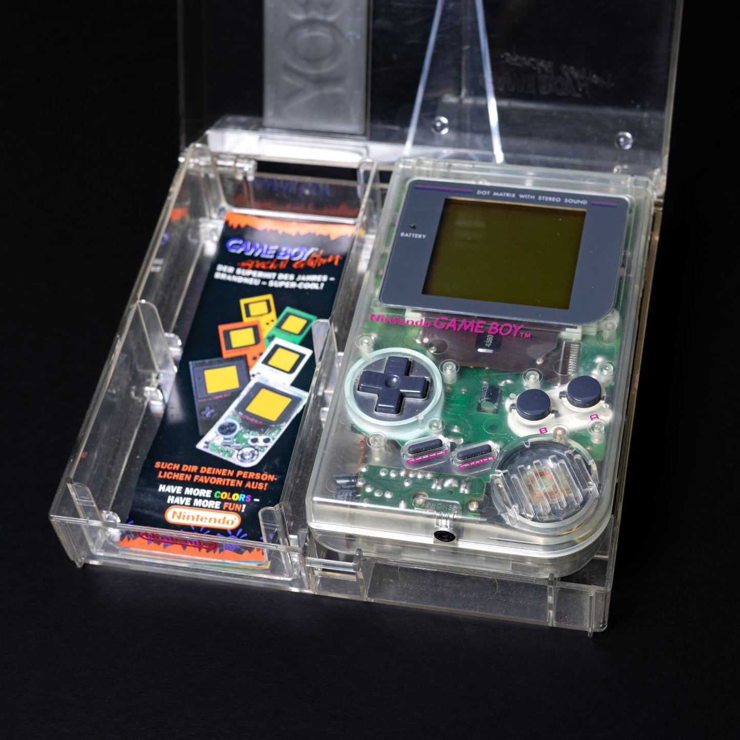 Gameboy - DMG-01 Transparent (Hip Boy) - mit Anleitung & Tragebox - Top Zustand
