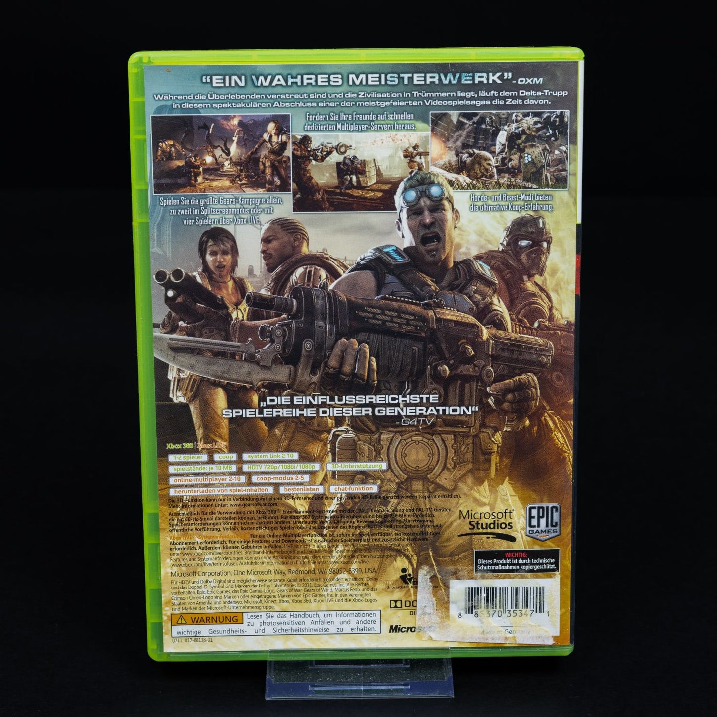 Gears of War 3 - XBOX 360 Spiel - CiB - Zustand Gut