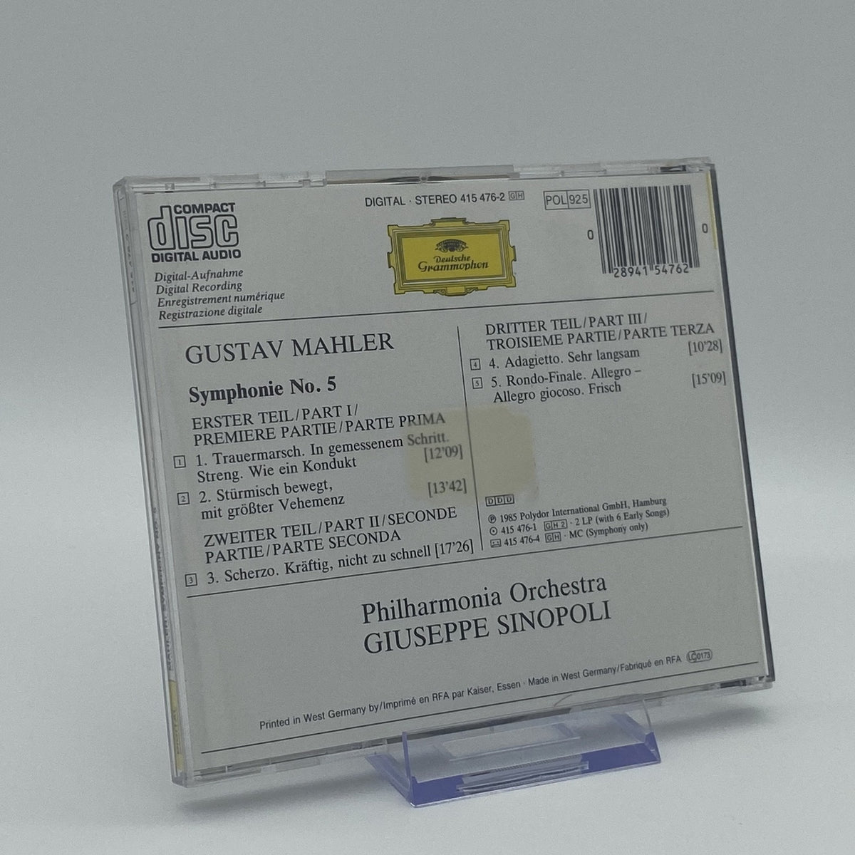 Giuseppe Sinopoli & Philharmonia Orchestra - Symphonie No. 5 - CD - Gebraucht