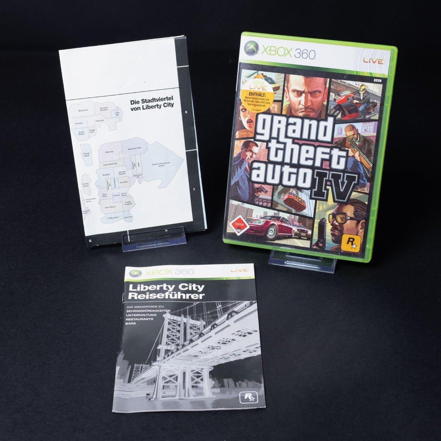 Grand Theft Auto IV (GTA 4) - XBOX 360 - mit Anleitung & Karte - Zustand Gut