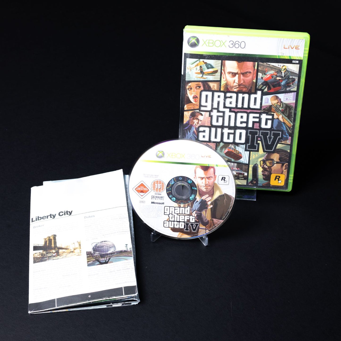 Grand Theft Auto IV GTA 4 - XBOX 360 - mit Karte - PAL - Deutsch - Zustand Okay