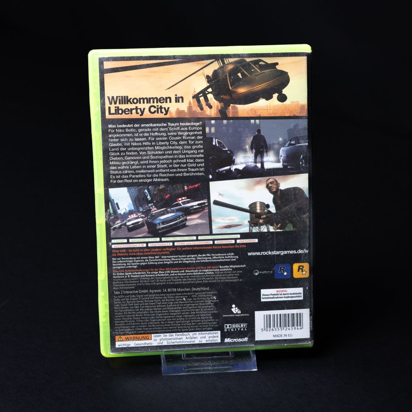 Grand Theft Auto IV GTA 4 - XBOX 360 - mit Karte - PAL - Deutsch - Zustand Okay