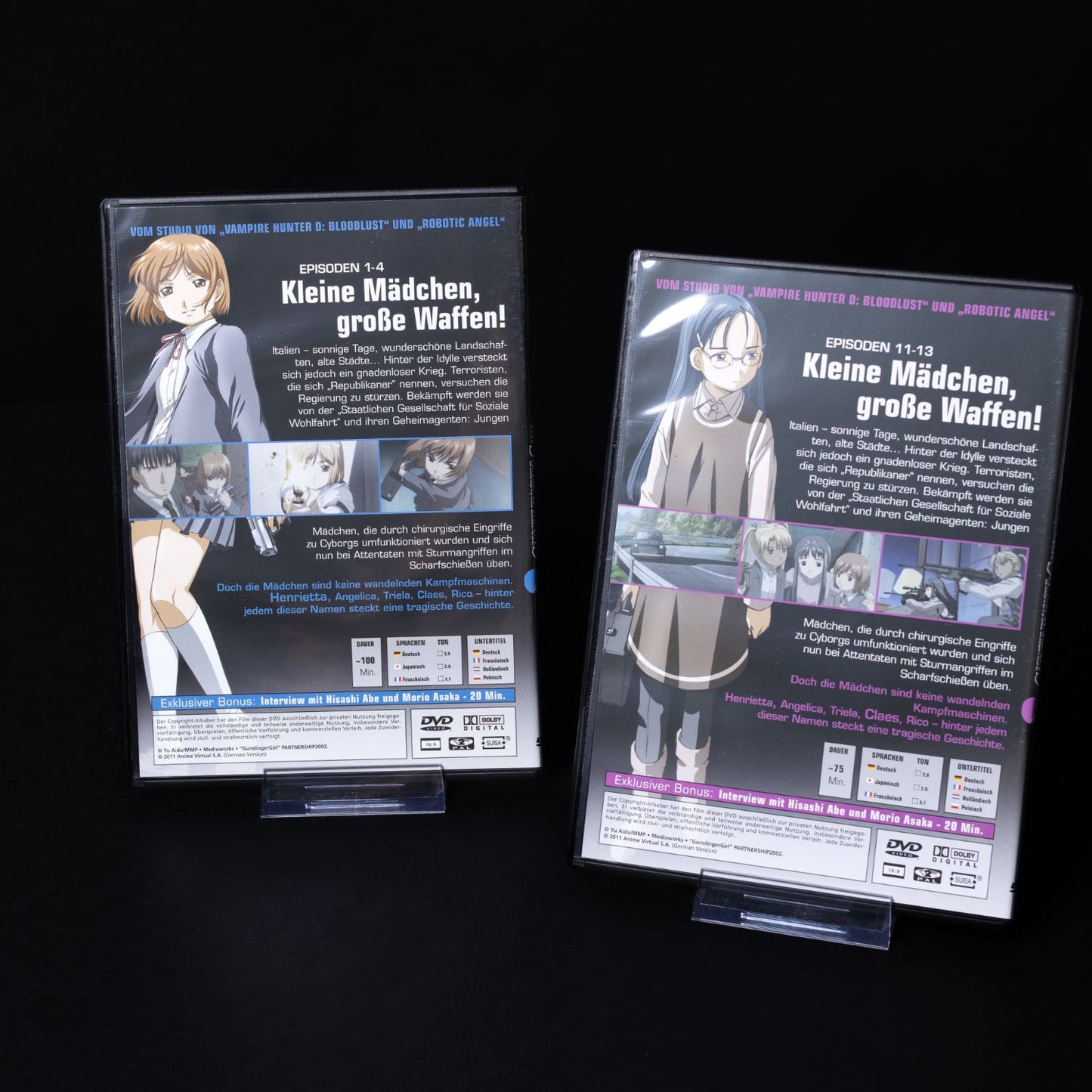 Gunslinger Girl - 4x DVD Box - Gesamtausgabe Episoden 1-13 - Deutsche Dub & Sub