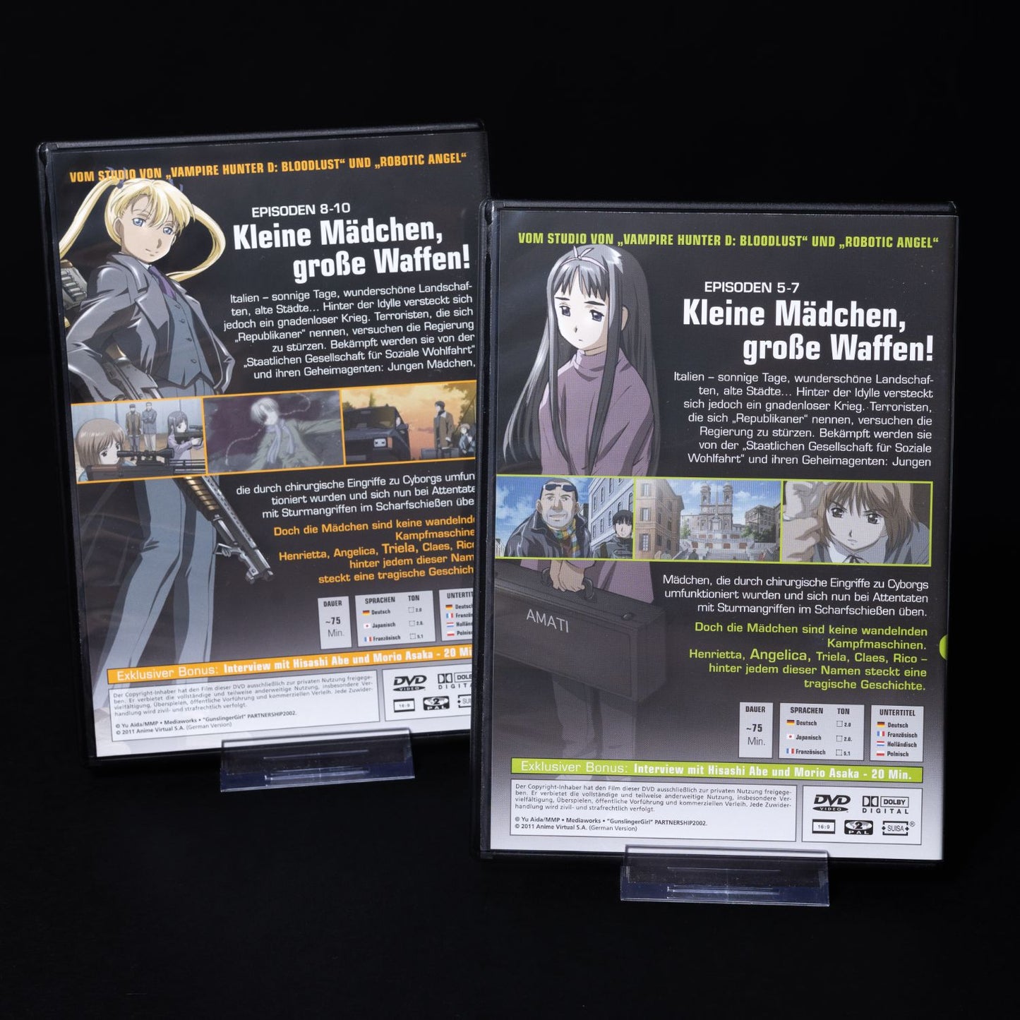 Gunslinger Girl - 4x DVD Box - Gesamtausgabe Episoden 1-13 - Deutsche Dub & Sub