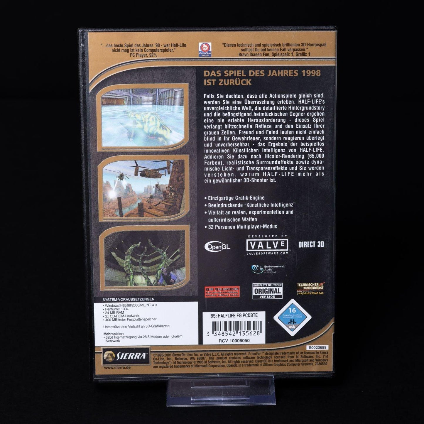 Half Life - PC CD-ROM Spiel - Deutsch - Zustand Sehr Gut