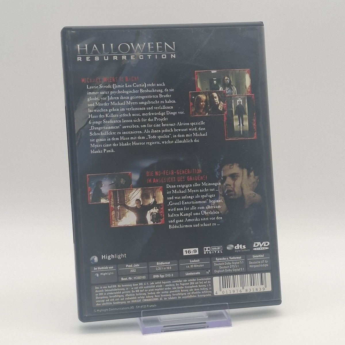 Halloween: Resurrection - Jamie Lee Curtis - 2002 - DVD - Zustand Sehr Gut