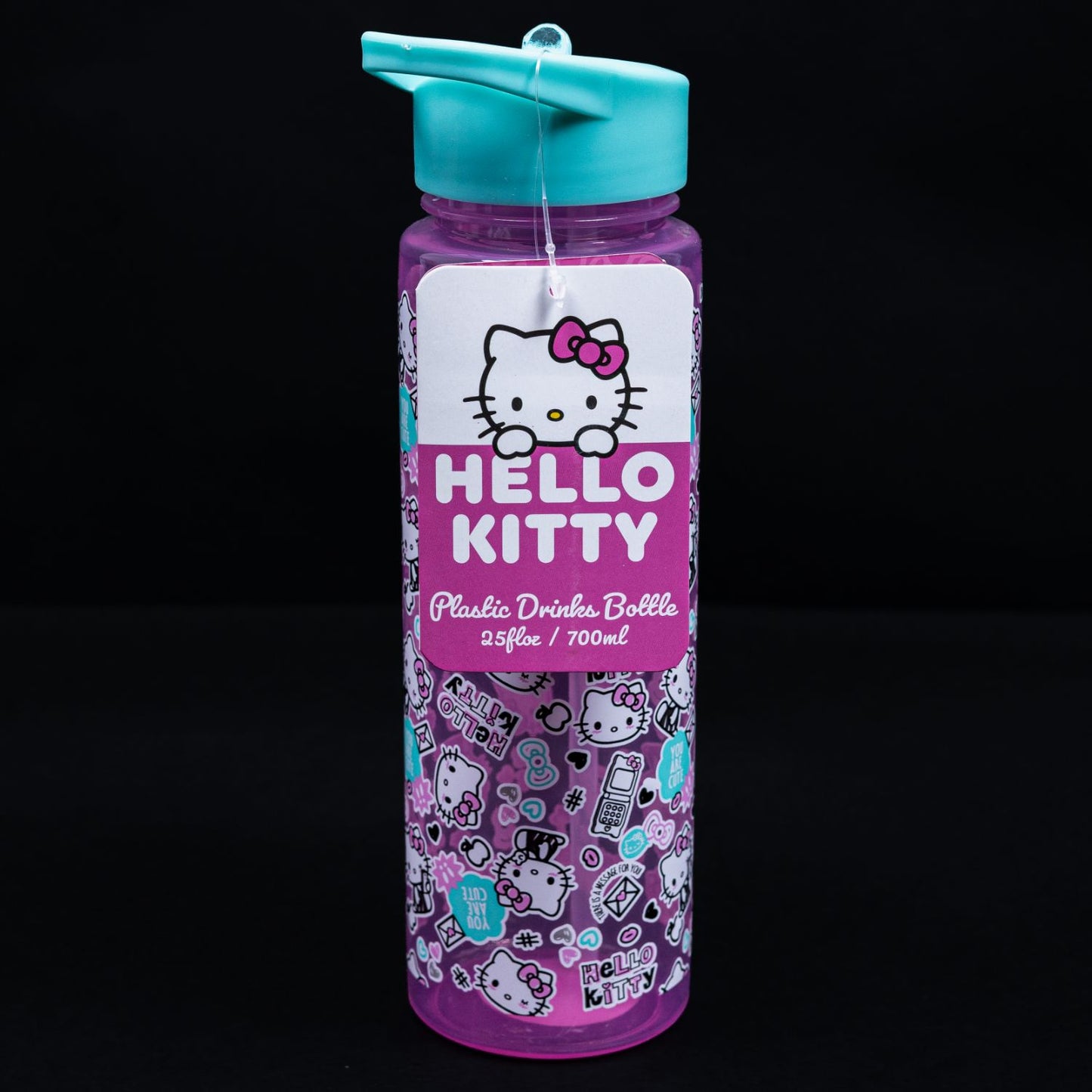 Hello Kitty - Kunststoff Trinkflasche - 700 ml - Rosa / Grün - INSTA CUTENESS