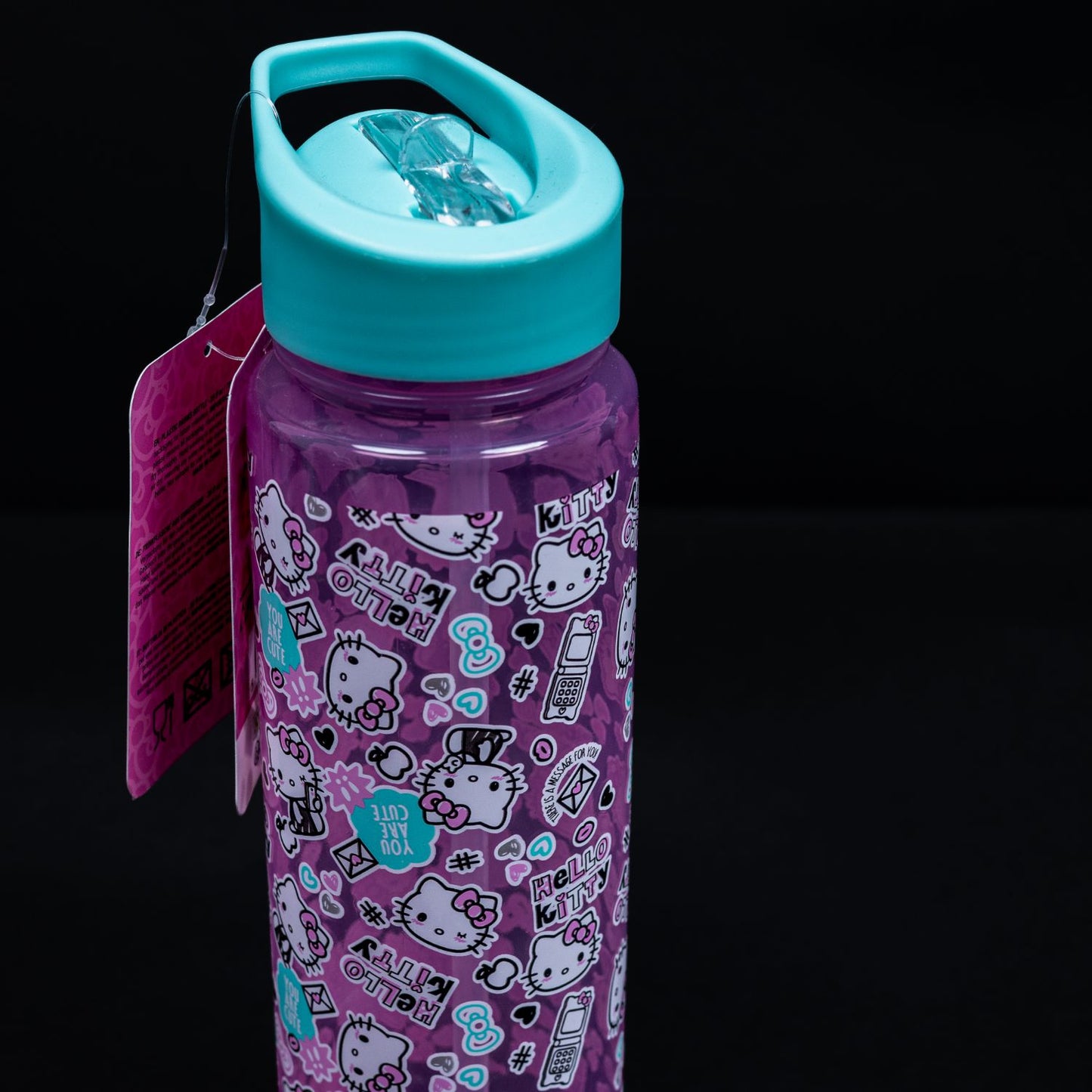 Hello Kitty - Kunststoff Trinkflasche - 700 ml - Rosa / Grün - INSTA CUTENESS