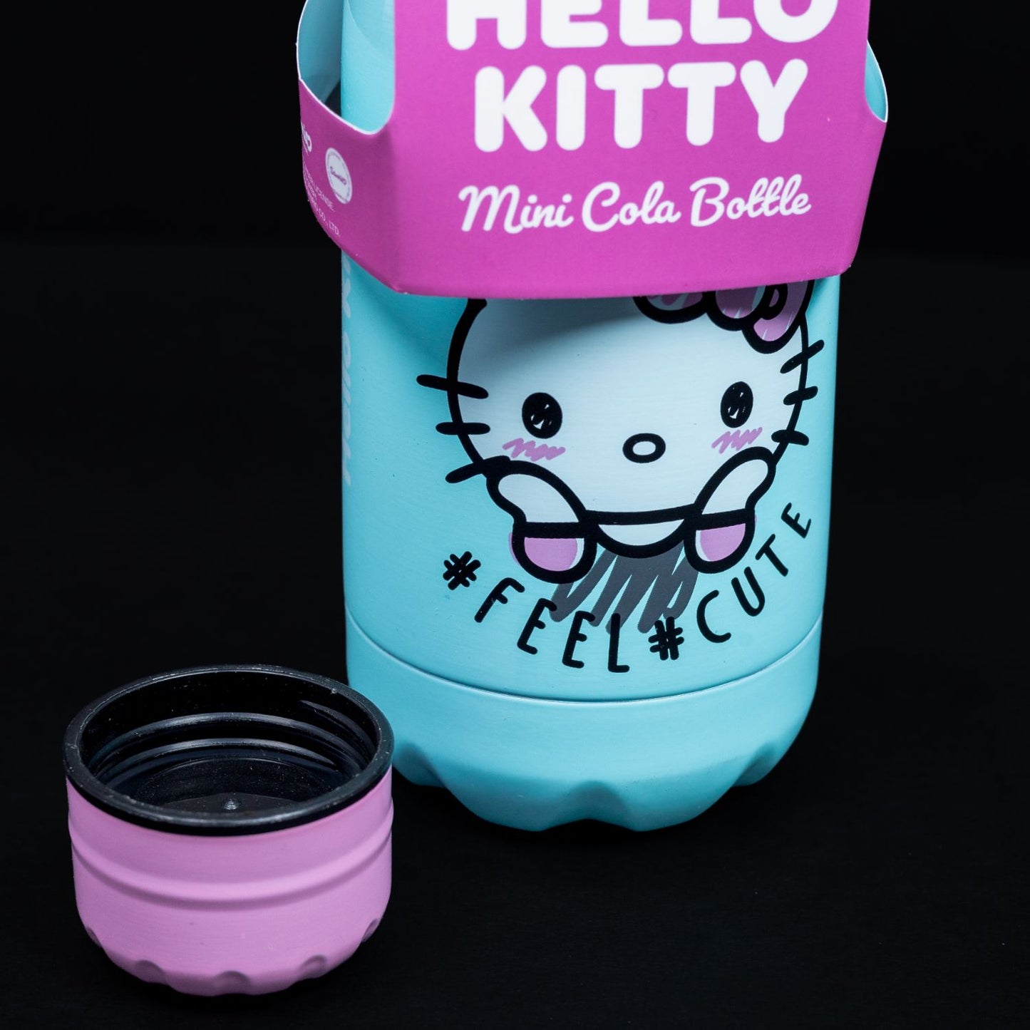 Hello Kitty - Mini Cola Bottle - Alu Trinkflasche - Rosa / Grün - INSTA CUTENESS