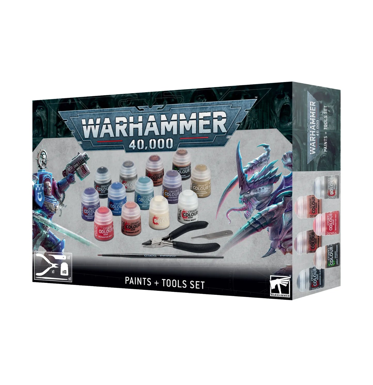 Warhammer: 40K - Paint and Tools Set - Pinsel & Farben für Tabletop Miniaturen