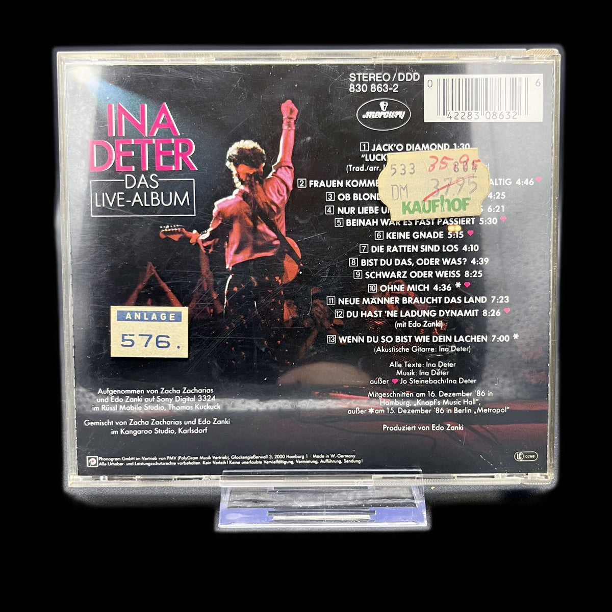 Ina Deter - Das Live-Album - 1987 - CD - Rock - Made in W.Germany - Gebraucht