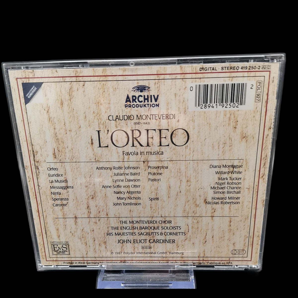 Claudio Monteverdi: L'Orfeo - John Eliot Gardiner - 1987 - Klassik - Gebraucht