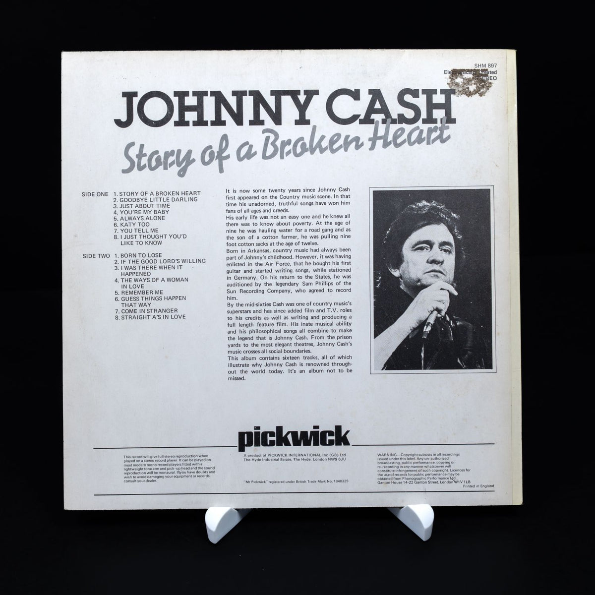 Johnny Cash - Story Of A Broken Heart - Vinyl LP Schallplatte - VG+/G+