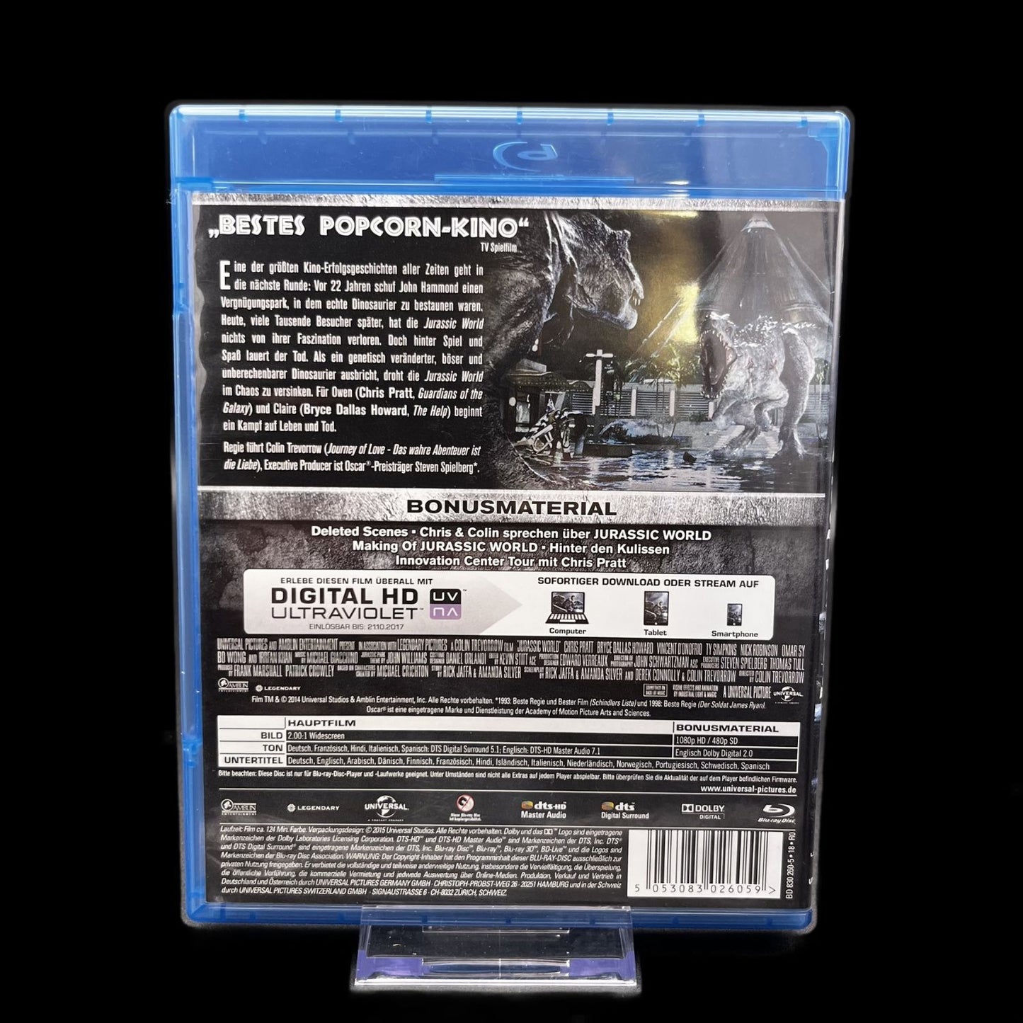 Jurassic World - Chris Pratt - Dinosaurier Action - Blu-Ray - Top Zustand