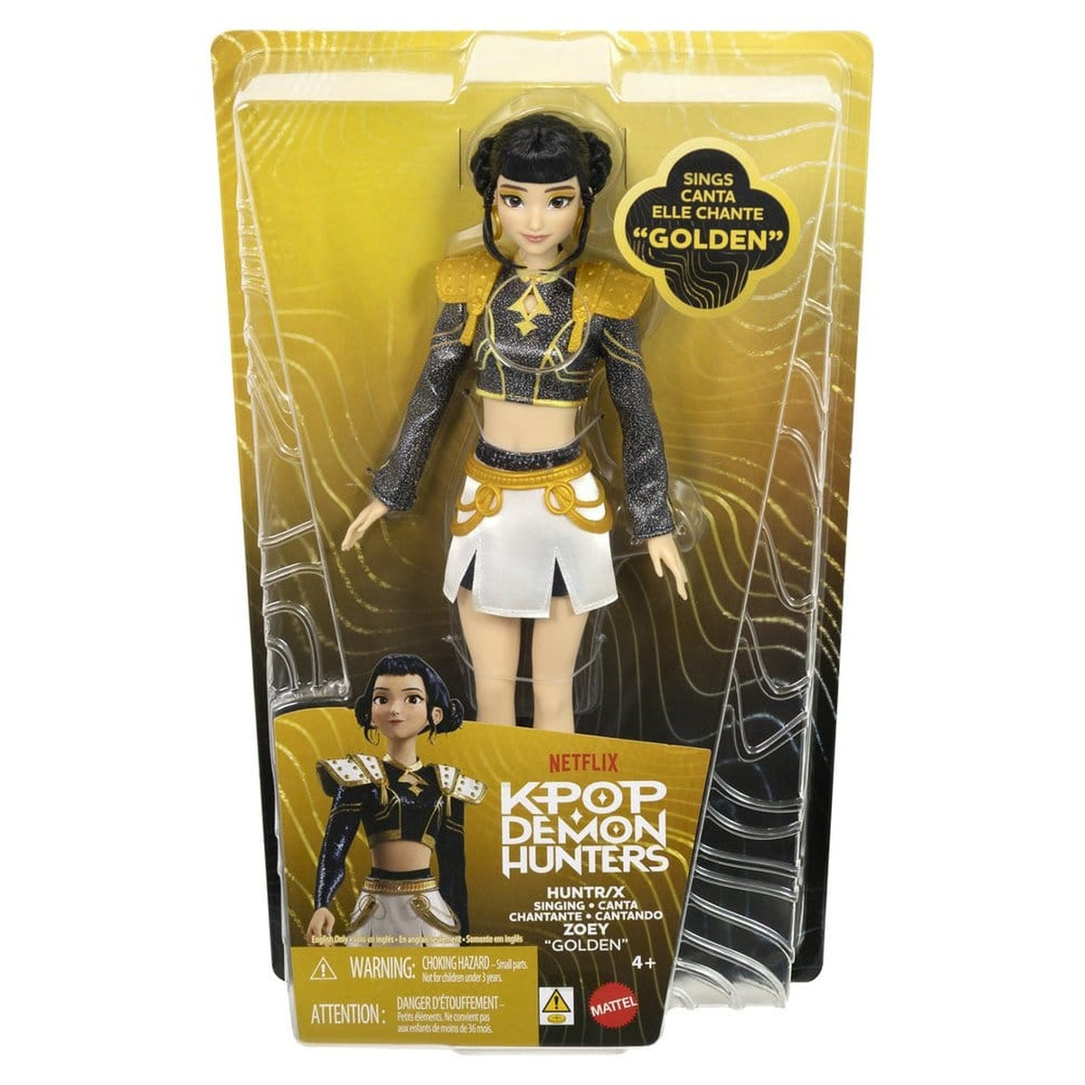 KPop Demon Hunters Singende Puppe Huntrix Zoey (Golden) - Kunststoff - Neu & OVP