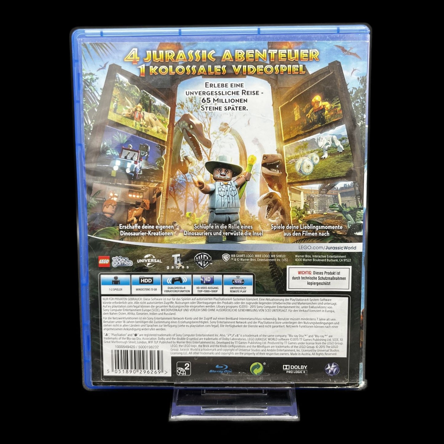 LEGO Jurassic World - Chris Pratt - Sony PS4 Playstation 4 - Zustand sehr gut