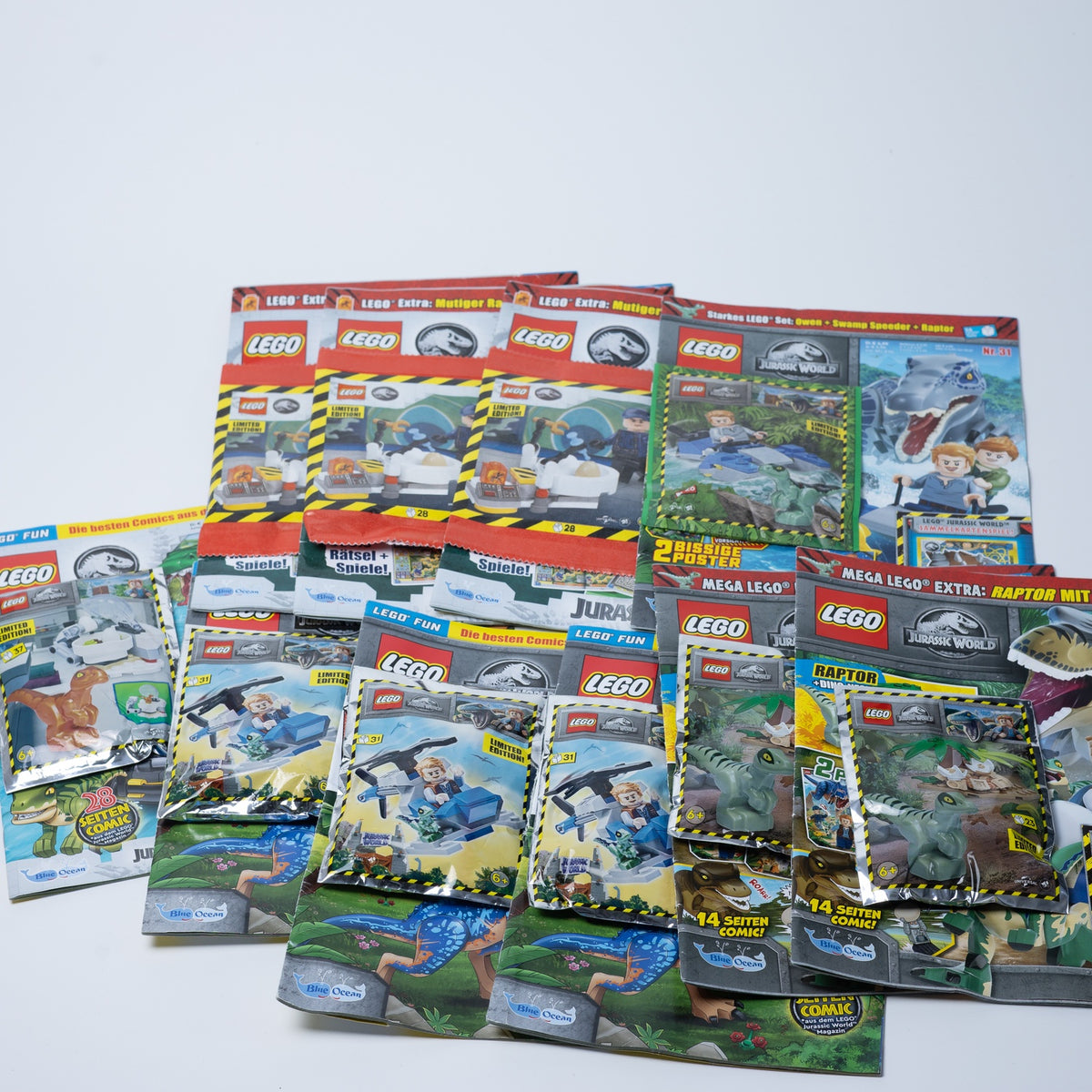 LEGO Jurassic World - 10x Zeitschrift/Magazin & Comic - mit Sealed Mini-Figuren