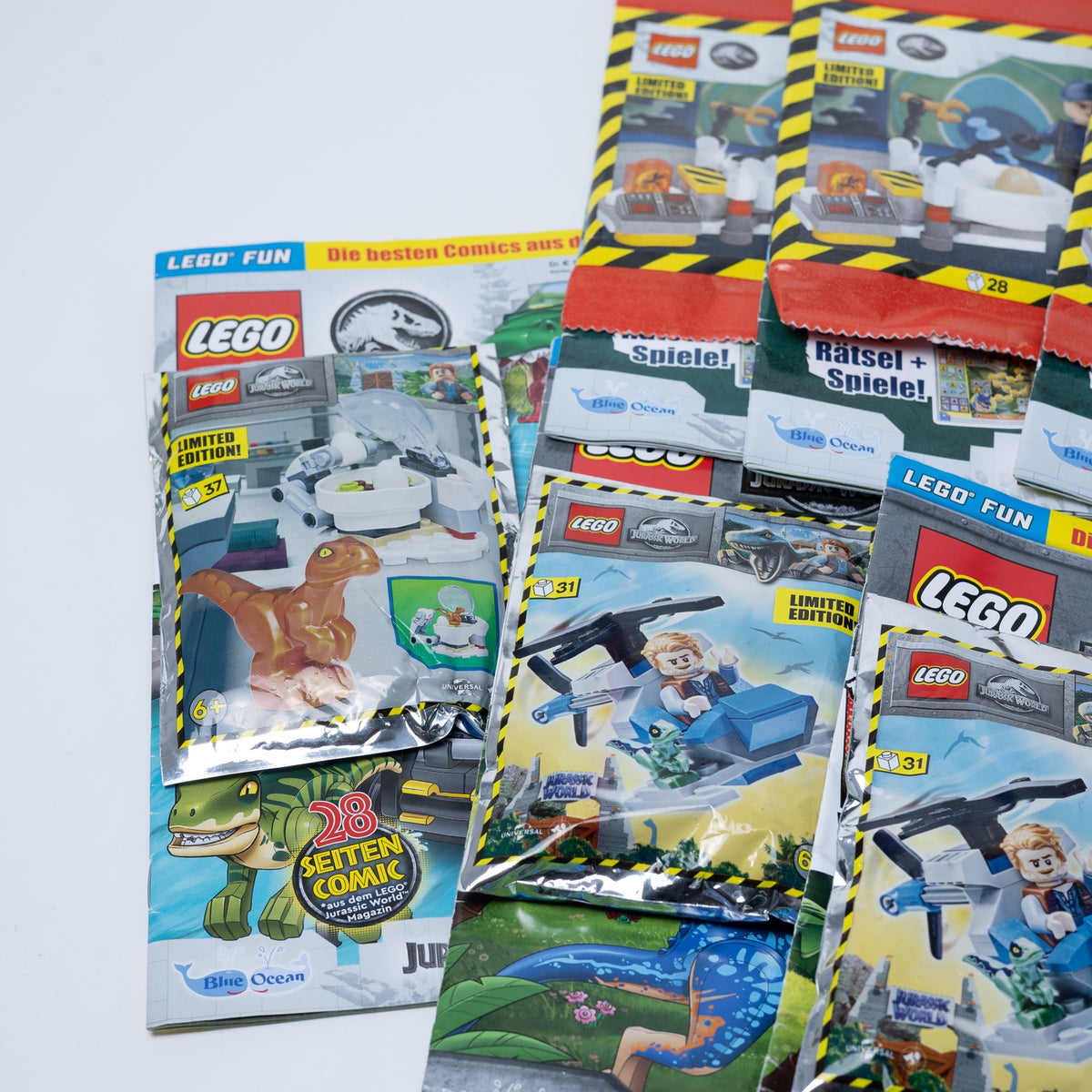LEGO Jurassic World - 10x Zeitschrift/Magazin & Comic - mit Sealed Mini-Figuren