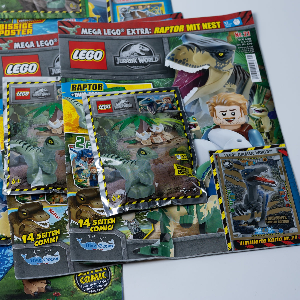 LEGO Jurassic World - 10x Zeitschrift/Magazin & Comic - mit Sealed Mini-Figuren