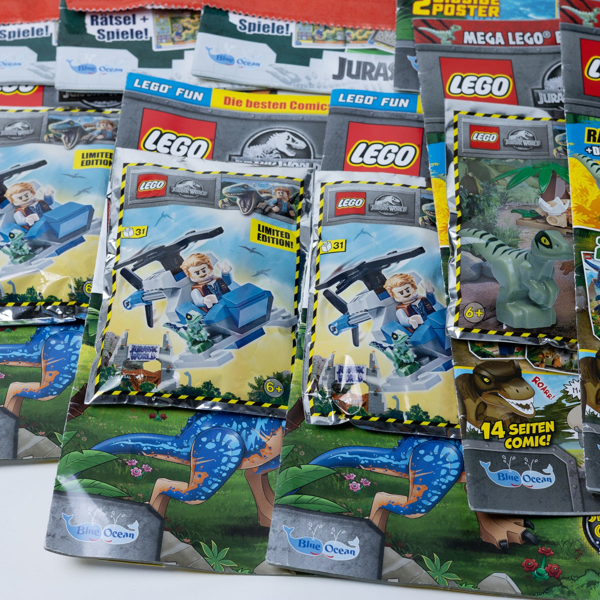 LEGO Jurassic World - 10x Zeitschrift/Magazin & Comic - mit Sealed Mini-Figuren