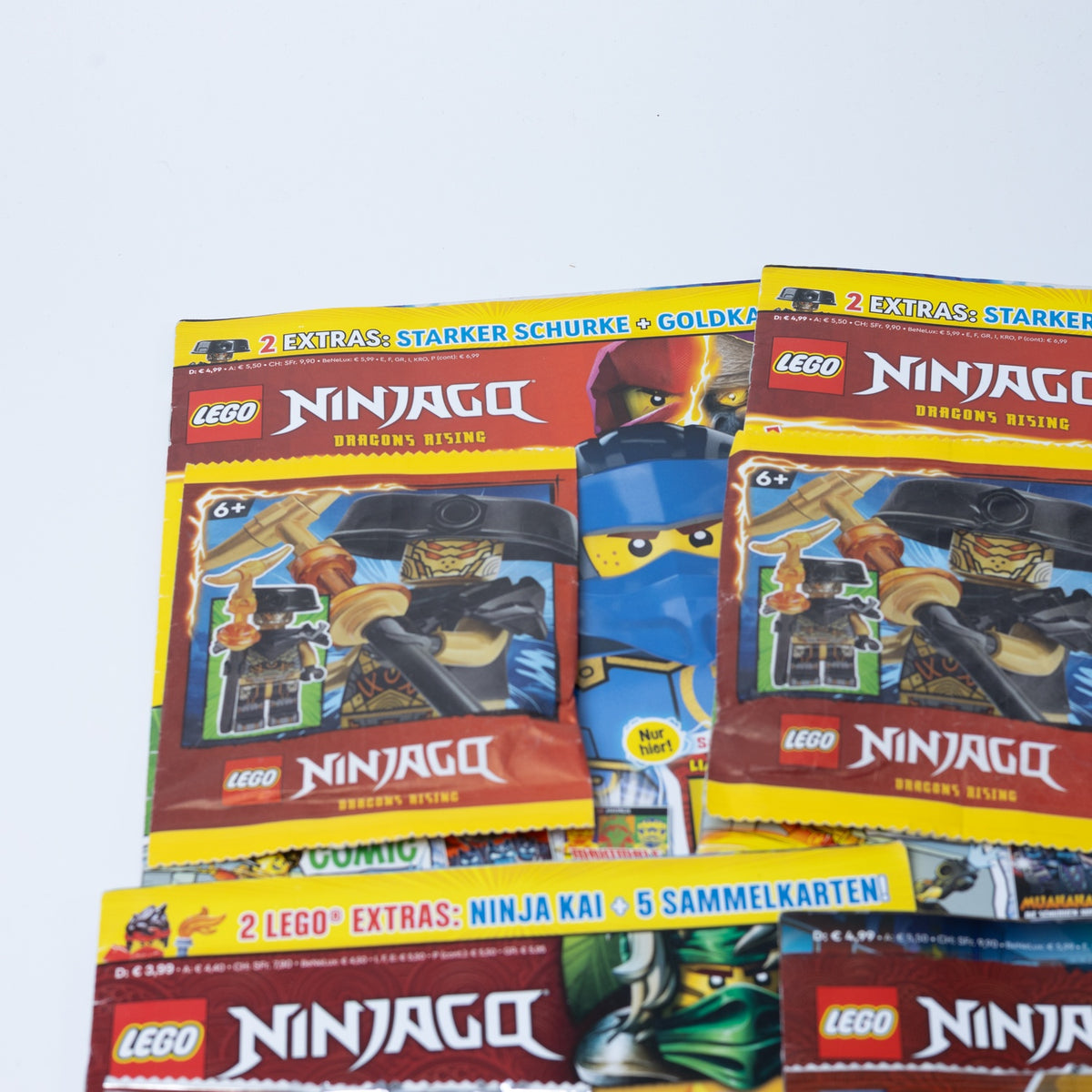 LEGO Ninjago - 4x Zeitschrift/Magazin & Comic - mit Sealed Mini-Figuren