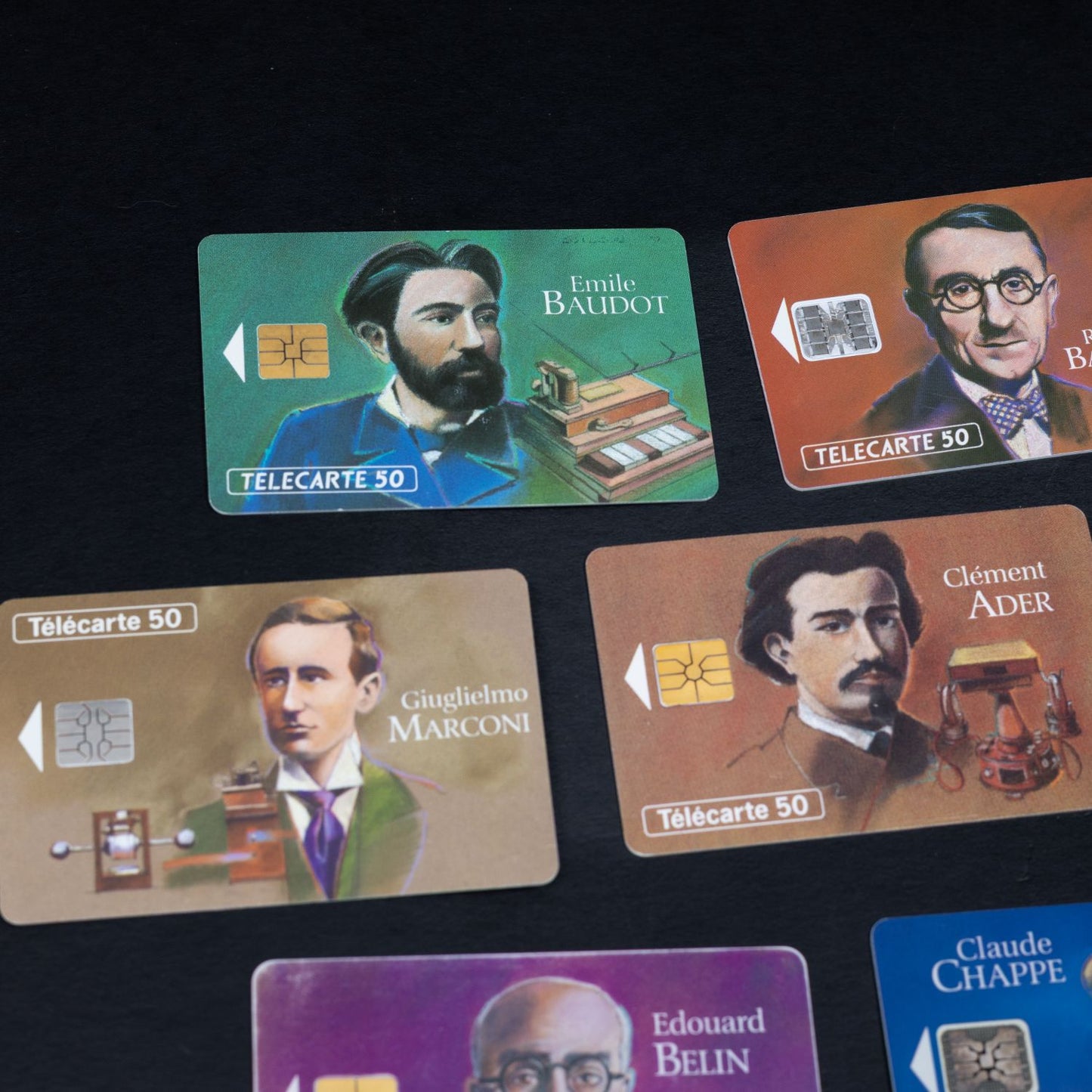 Les Grandes Figures des Telecommunications - 10 Telefonkarten aus Frankreich