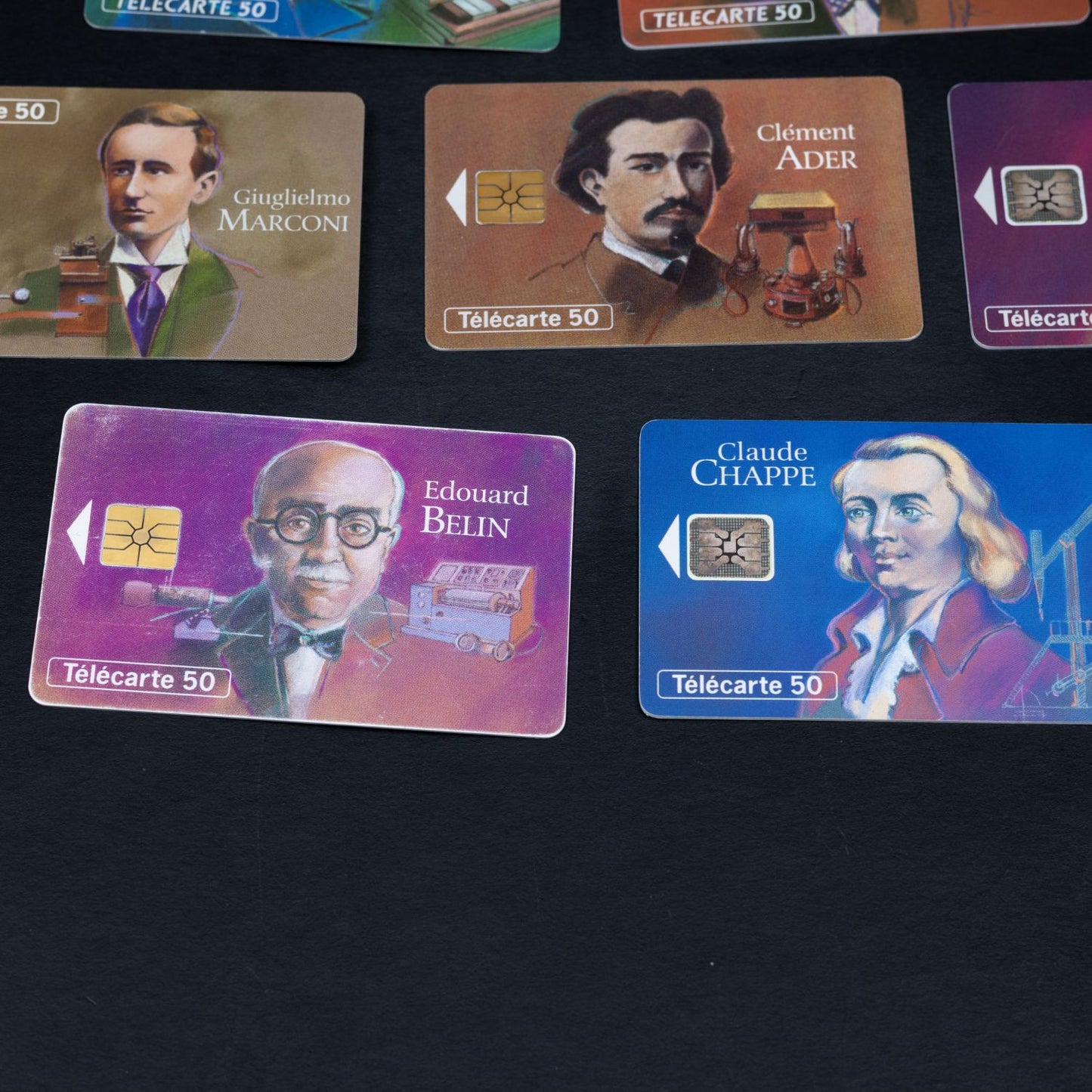 Les Grandes Figures des Telecommunications - 10 Telefonkarten aus Frankreich
