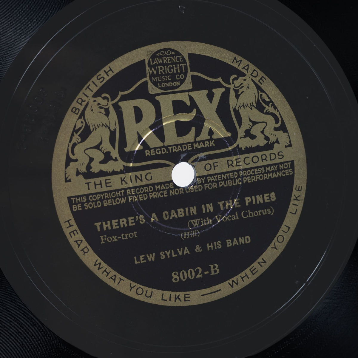 Lew Sylva - In The Valley Of The Moon / Cabin in the Pines - Shellack 1933 - NM