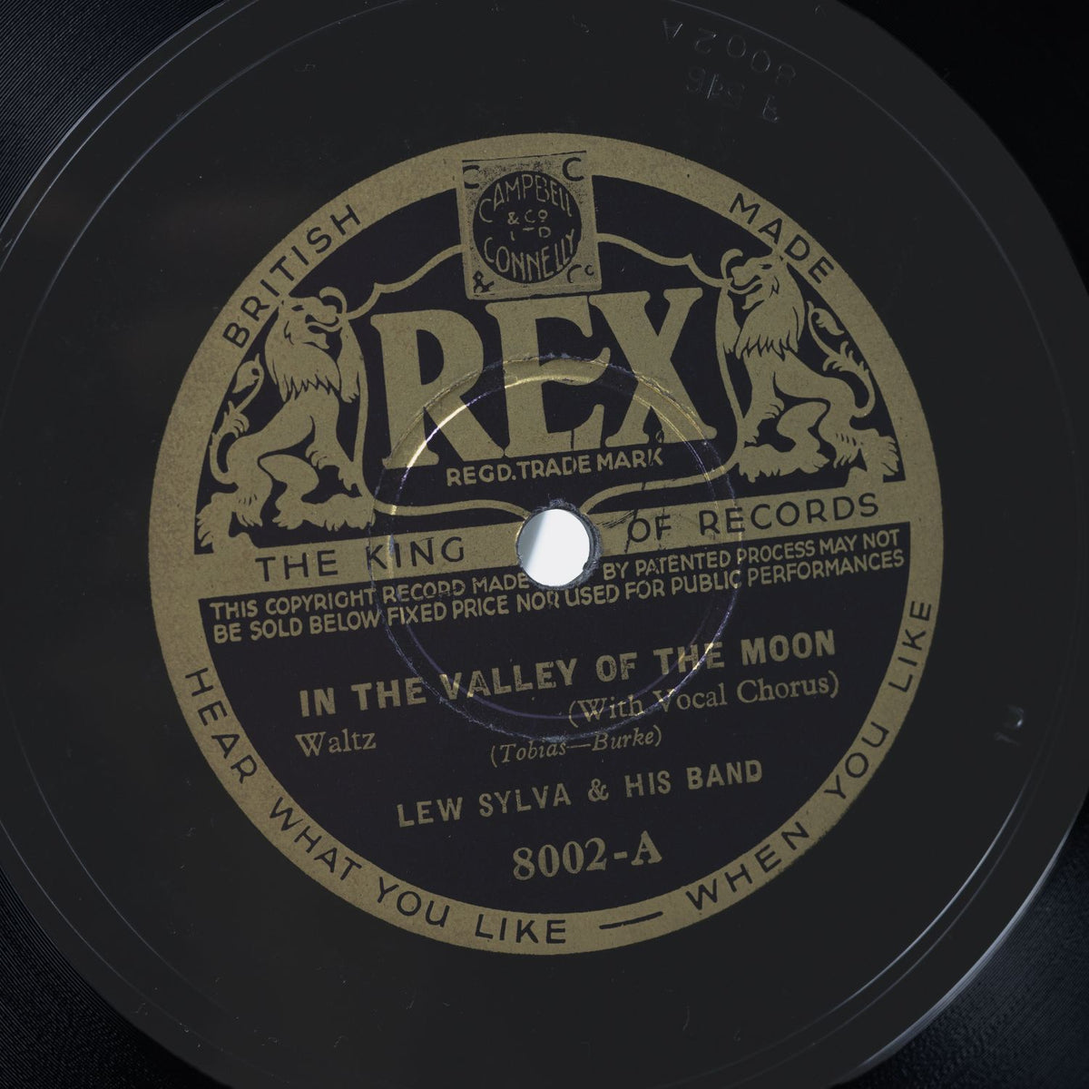Lew Sylva - In The Valley Of The Moon / Cabin in the Pines - Shellack 1933 - NM