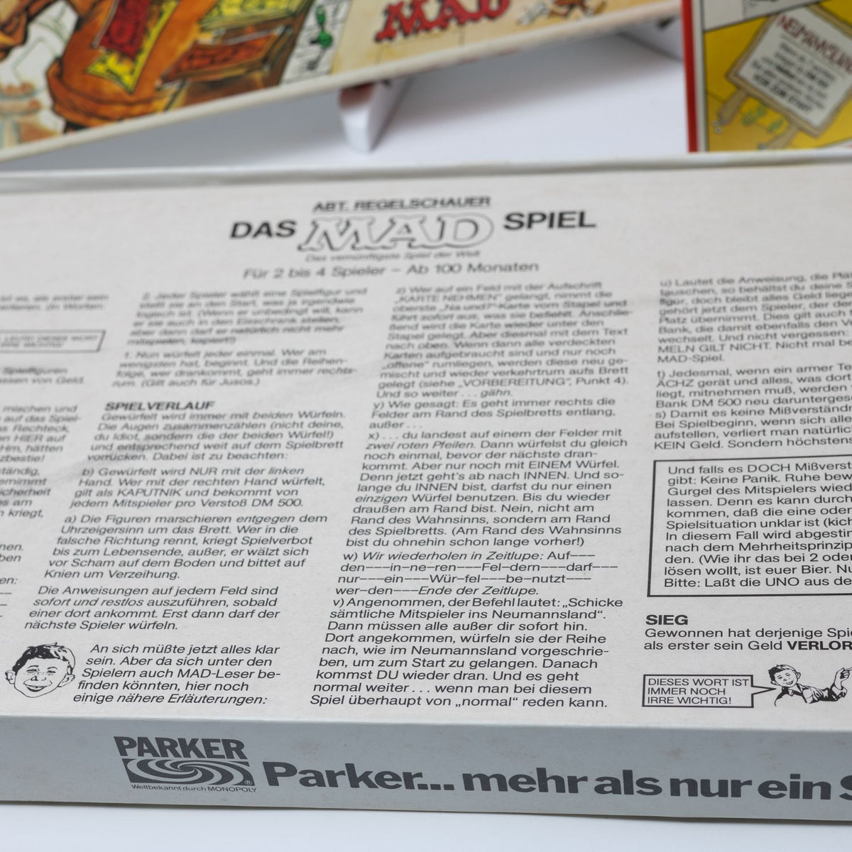 MAD - Das vernünftigste Spiel der Welt - Parker Erstauflage 1982 - Zustand Okay