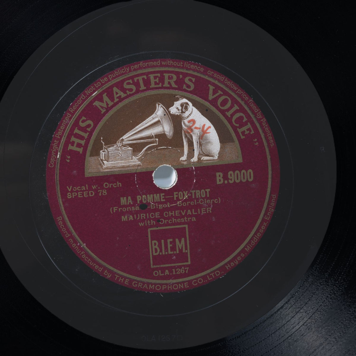 Maurice Chevalier - Ah Si Vous Connaissiez Ma Poule/Ma Pomme - Shellack - VG+/VG