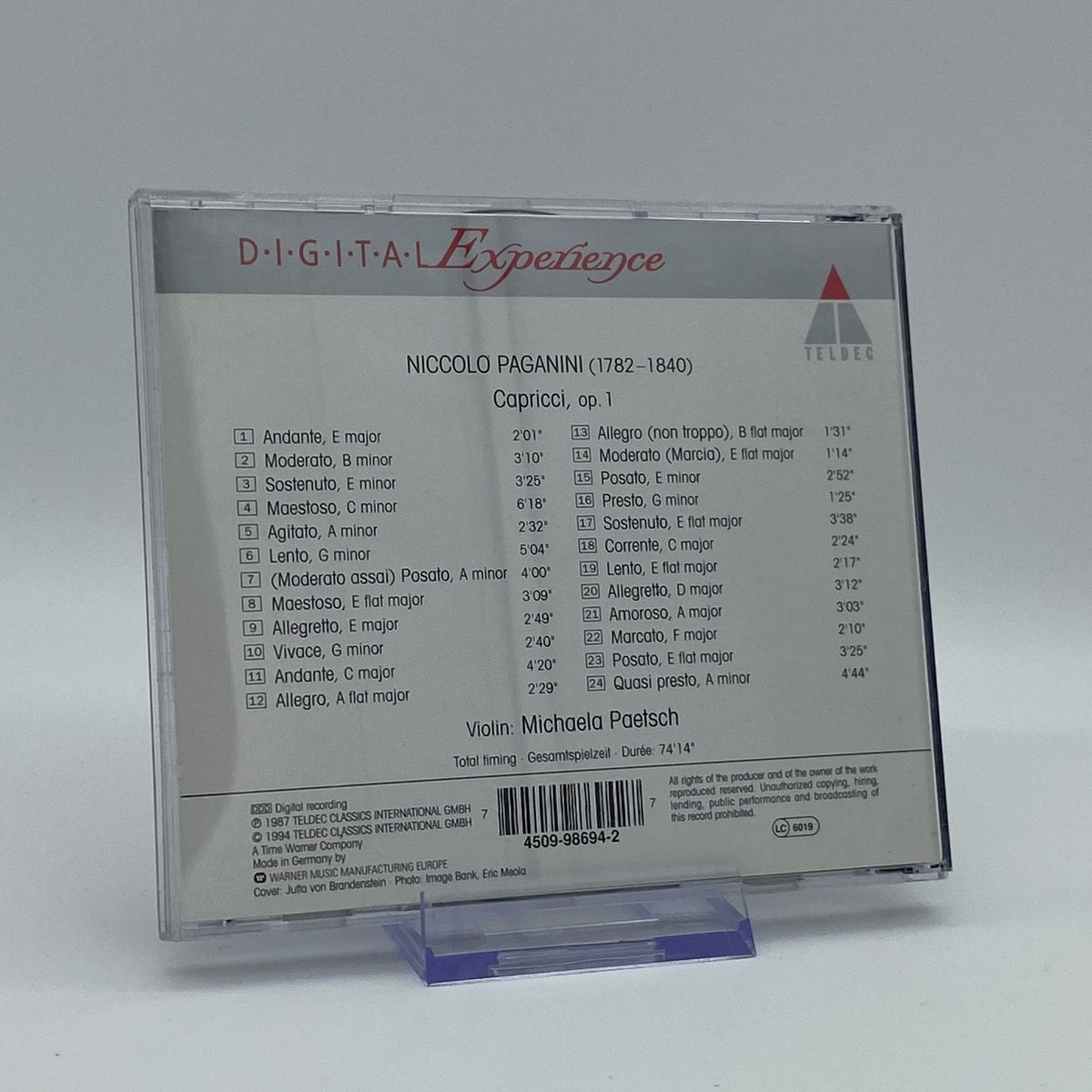 Michaela Paetsch - Paganini: Capricci Op. 1 - CD - 1994 - Album - Gebraucht