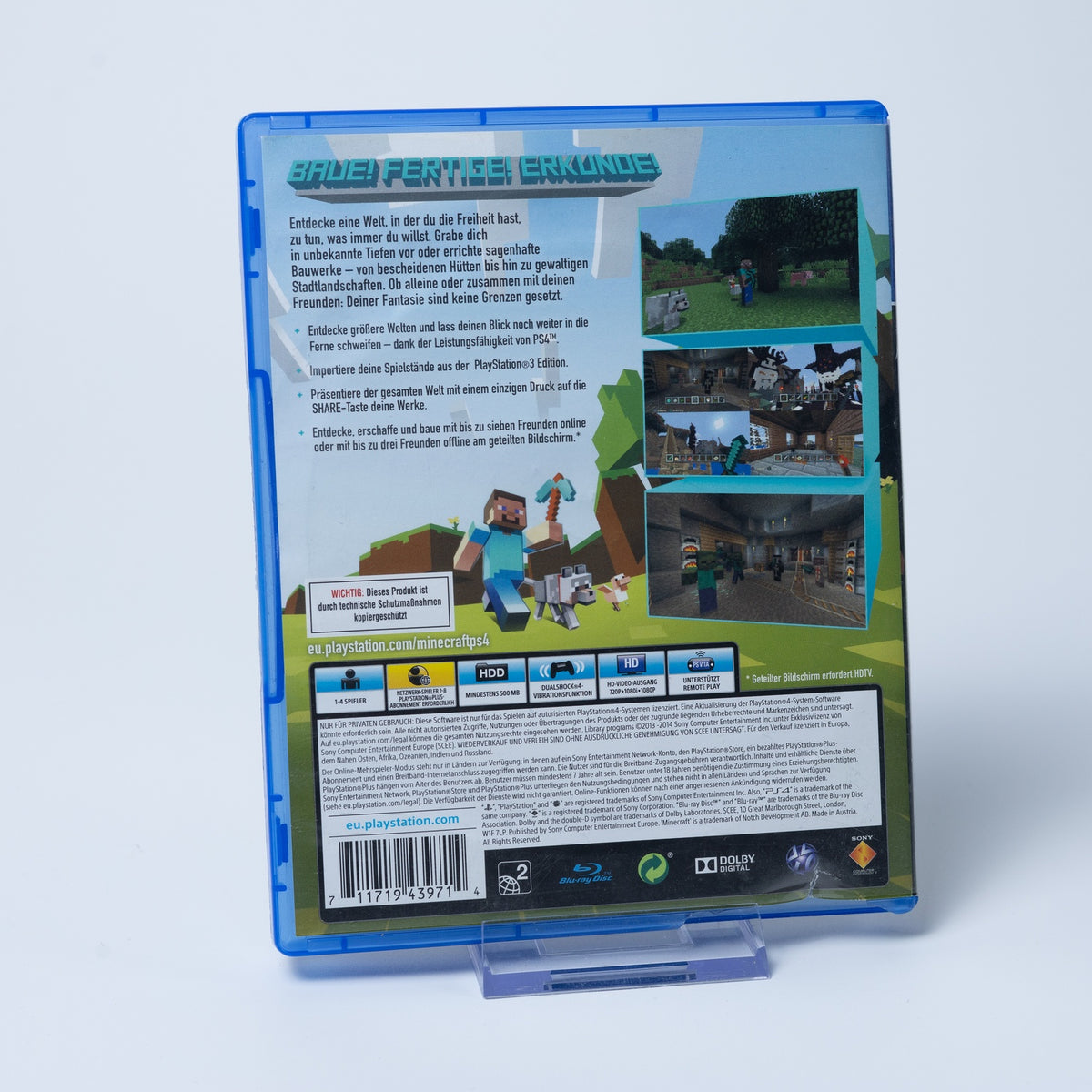 Minecraft - Playstation 4 PS4 Edition - PAL - Zustand Okay (Case beschädigt)