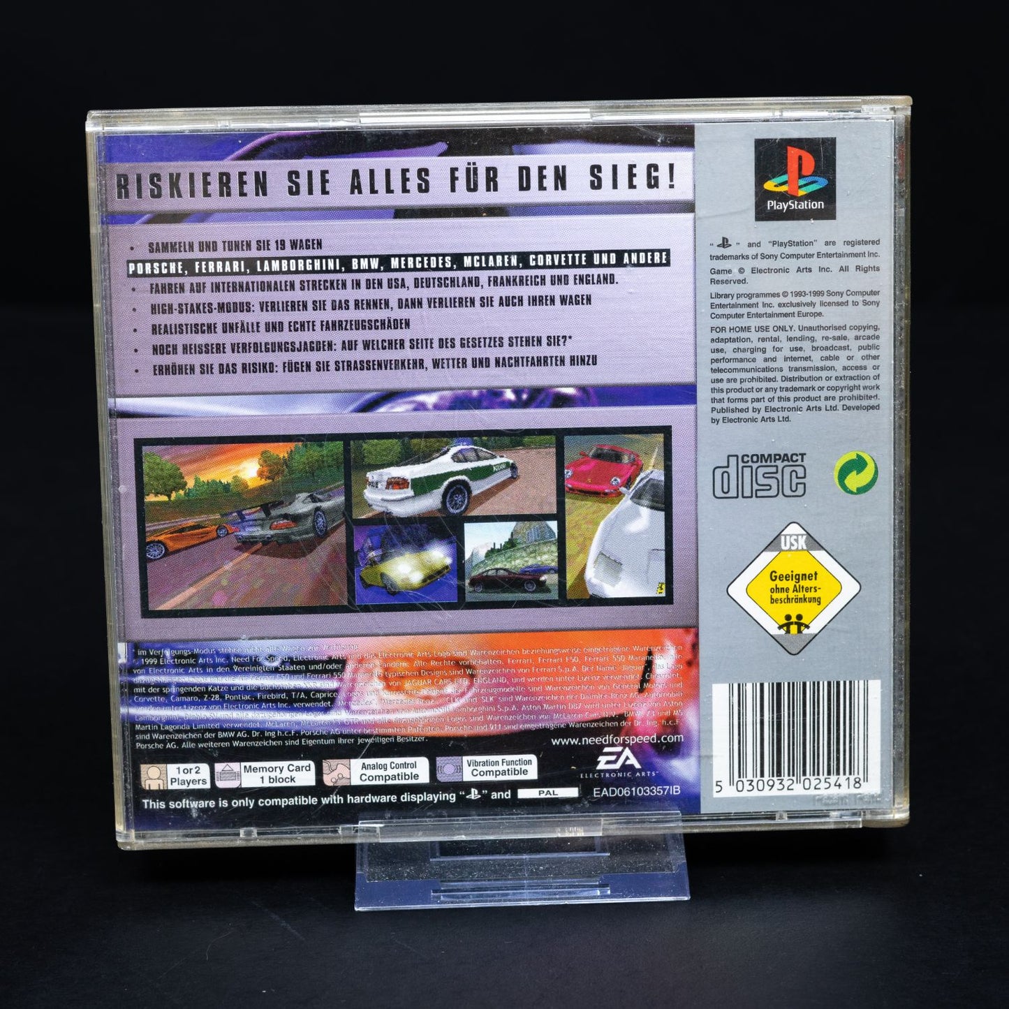 Need for Speed: Brennender Asphalt - Playstation PS1 - CiB - PAL - Zustand Gut