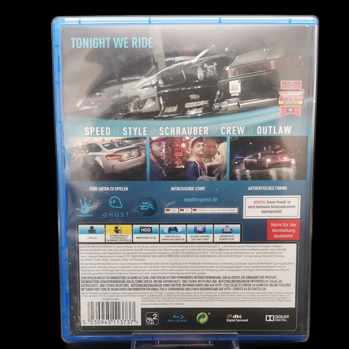 Need for Speed - Playstation 4 PS4 - CiB - PAL - deutsch - Rennen - Gebraucht