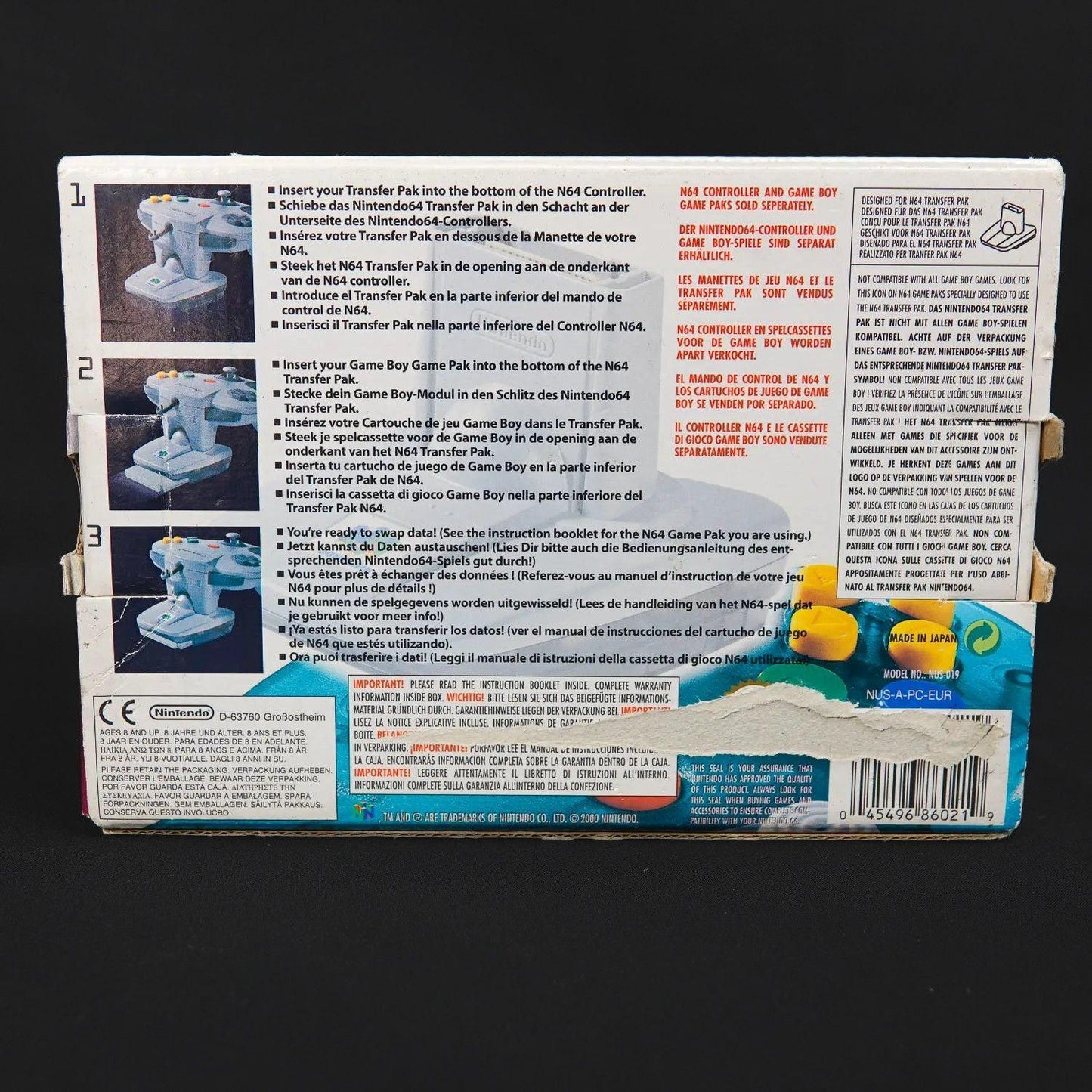 Nintendo 64 N64 Transfer Pak - CiB in OVP Originalkarton und Inlay - Gebraucht