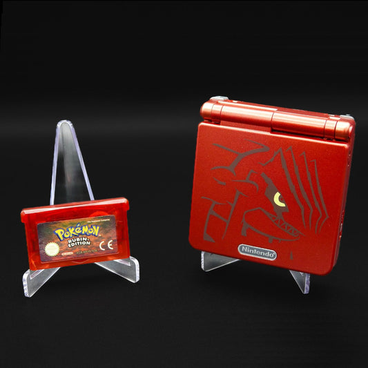 Nintendo Gameboy Advance SP Rubin Edition Set neues Gehäuse neue Displayscheibe