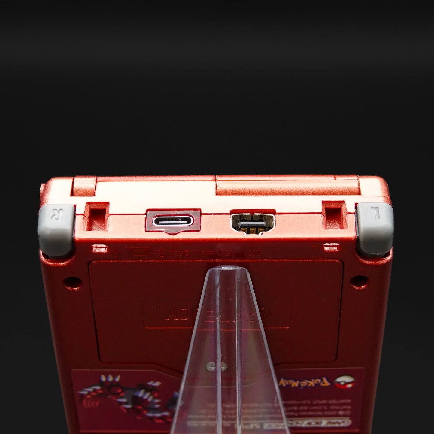 Nintendo Gameboy Advance SP Rubin Edition Set neues Gehäuse neue Displayscheibe