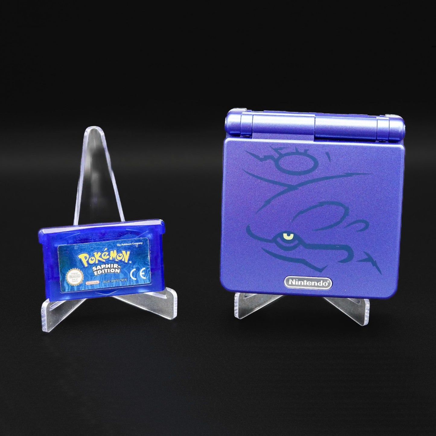 Nintendo Gameboy Advance SP Saphir Edition Set neues Gehäuse neue Displayscheibe