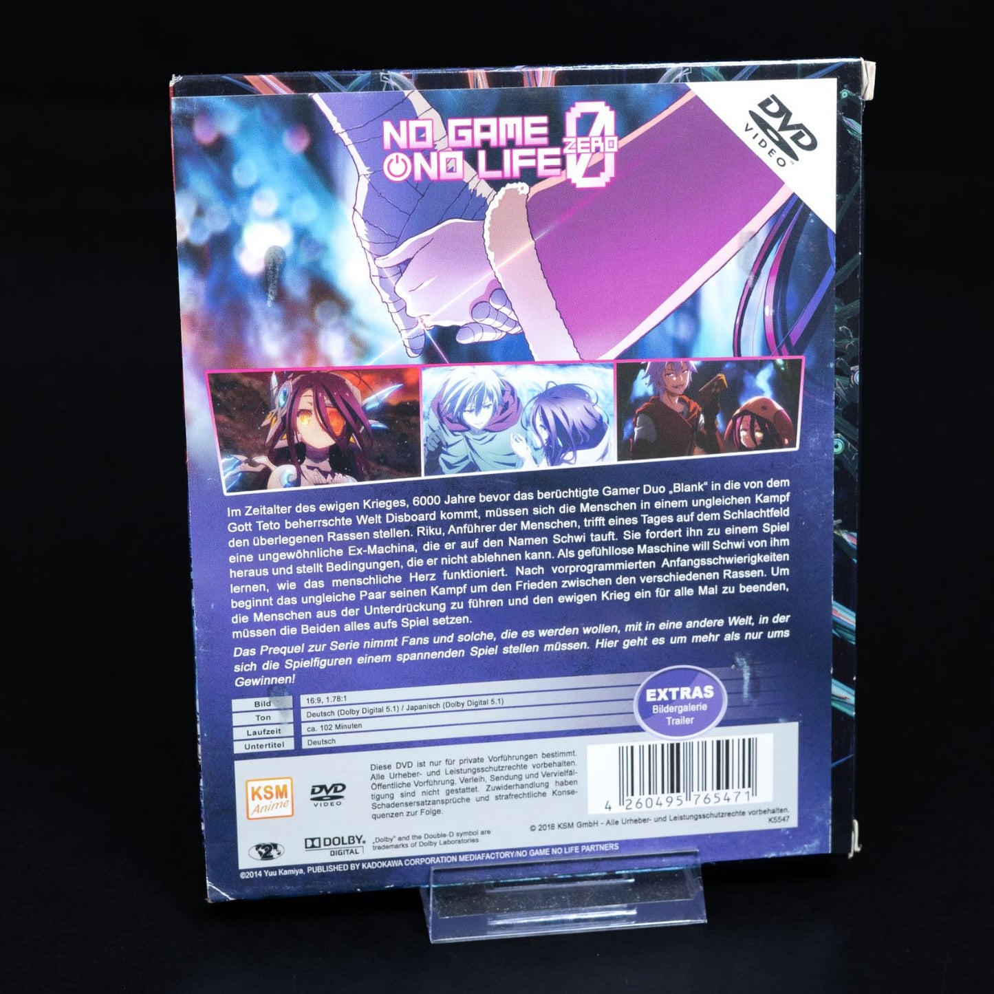 No Game No Life Zero - KSM Anime DVD - mit Schuber - Zustand Sehr Gut
