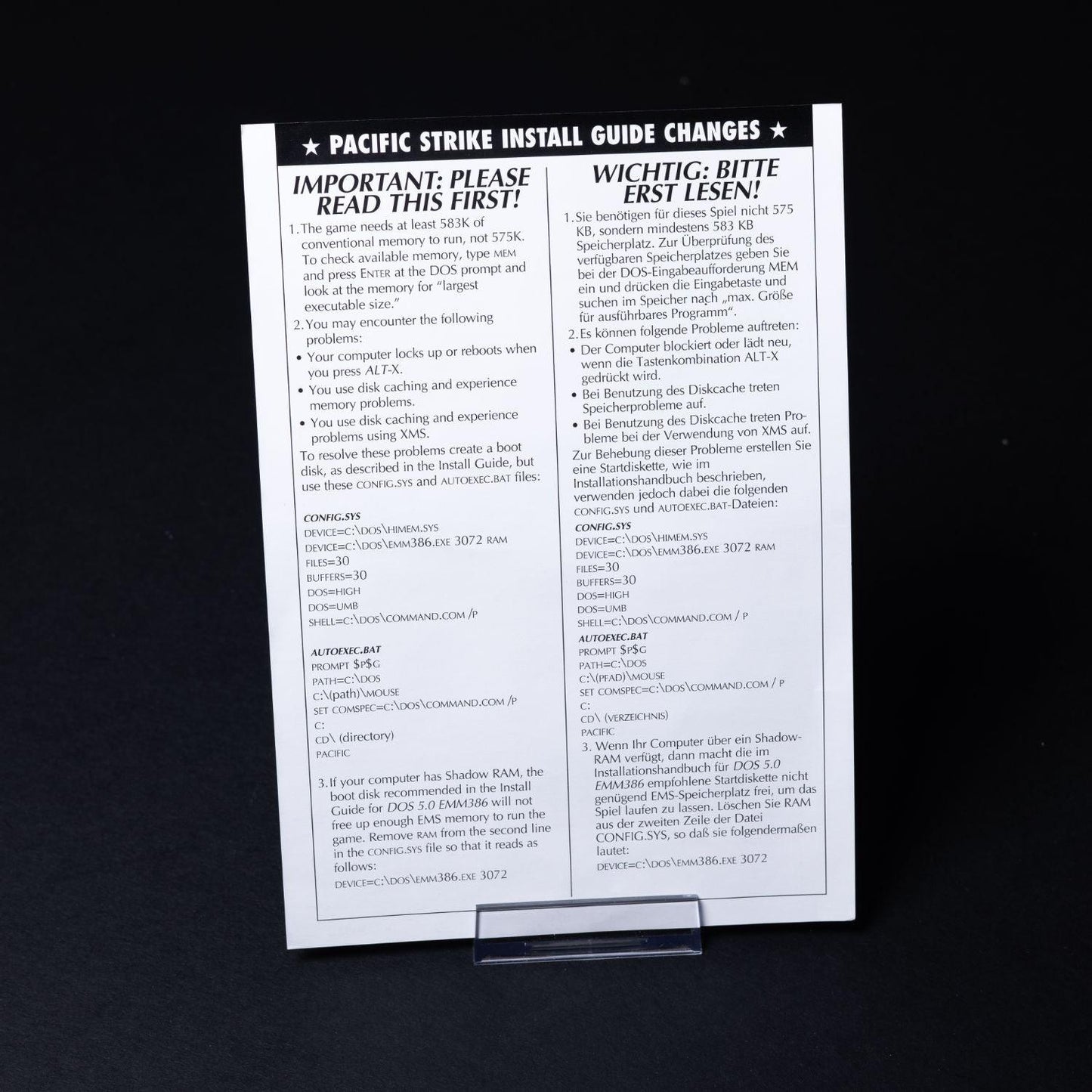 Pacific Strike - PC IBM / MS-DOS Spiel - Big Box Unbespielt - Sammlerzustand