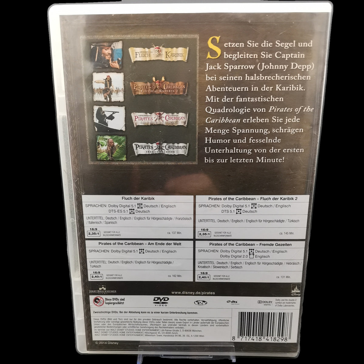 Pirates of the Caribbean - 4-Disc-Set - Fantasie - DVD - Film - Gebraucht